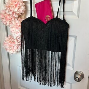 Shimmer and Fringe Crop Top